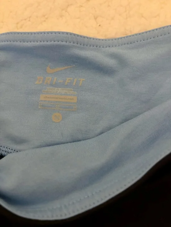 Nike Women’s Black Bike Shorts with Light Blue Trim - Picture 5 of 6